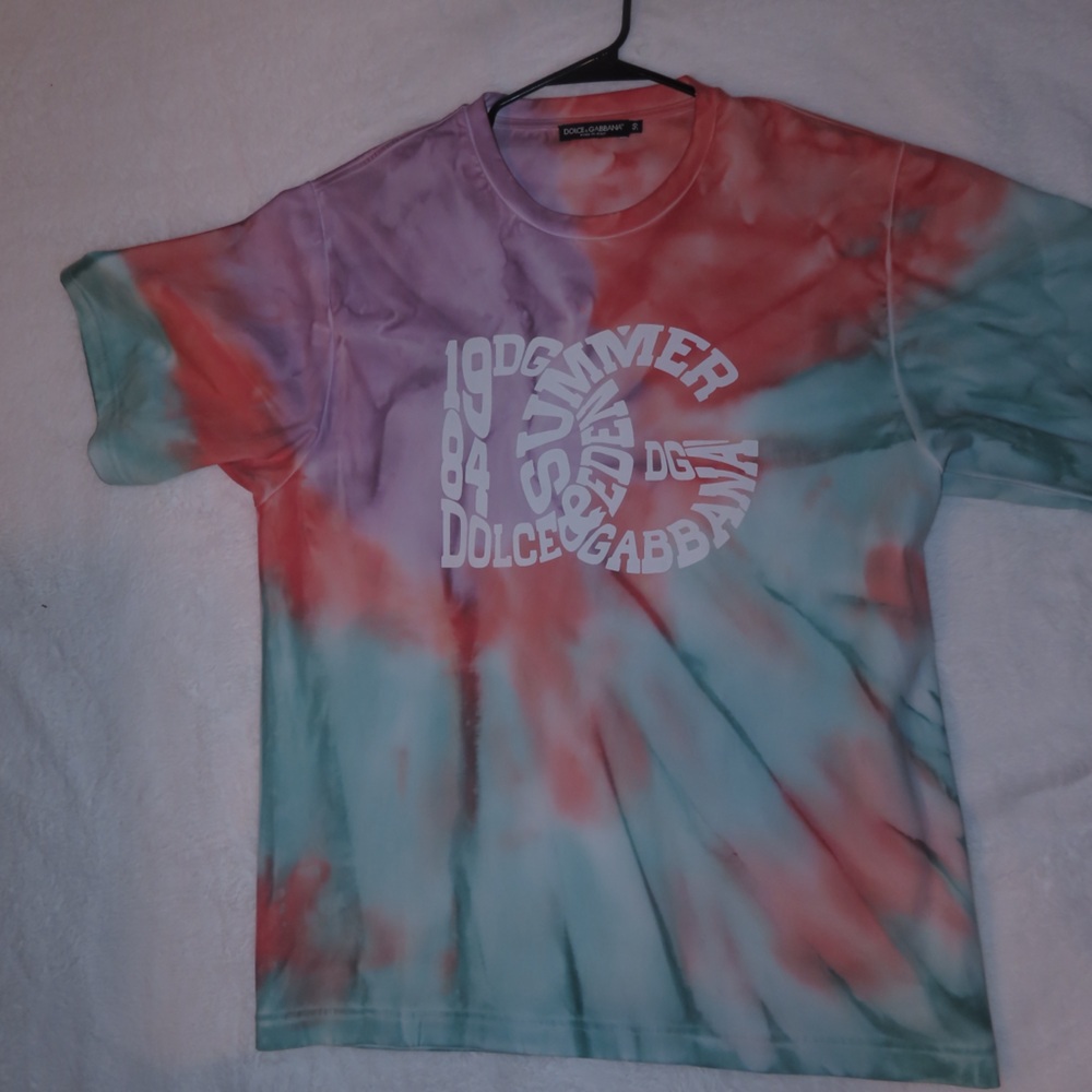 Dolce & Gabbana Tie-Dye Tee - Red, Blue, Purple